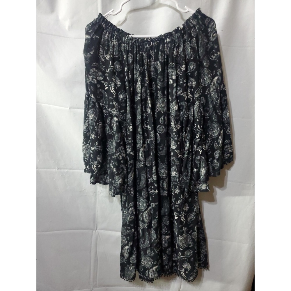knox rose dress Bell sleeve Shift Women XL Knee‎ Length Black & White EUC